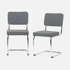 Chaise Cantilever Bouclette Texturée (lot De 2) Couleur : Gris 10 Chaise Cantilever Bouclette Texturée (lot De 2) Couleur : Gris -Mobilier de maison ichrmjchbcgbx2 920aaa5c072ffeddcb2a0ca33e373004