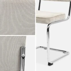 Chaise Cantilever Velours Côtelé (lot De 2) Couleur : Grège -Mobilier de maison ichrmjcrgyx2 7118ee35f68e9e7ac3d9b14fb3696f29