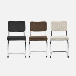 Chaise Cantilever Velours Côtelé (lot De 2) Couleur : Grège -Mobilier de maison ichrmjcrgyx2 e8a743c14105e98d719e49a752f6a36e