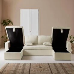 Canapé Panoramique Convertible 4 Places Tissu Bouclette 10 Canapé Panoramique Convertible 4 Places Tissu Bouclette -Mobilier de maison icpurbsofabcl 07b49aa0370b847c66fc8dd8d79214c4