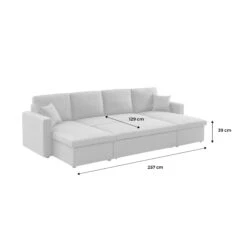 Canapé Panoramique Convertible 4 Places Tissu Bouclette 15 Canapé Panoramique Convertible 4 Places Tissu Bouclette -Mobilier de maison icpurbsofabcl 80add69bd300cea7339ebe7991b7627e