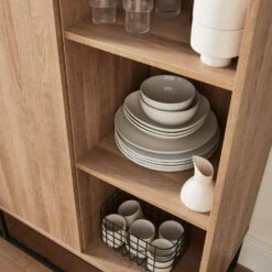 Vaisselier Métal Et Effet Bois 1 Porte -Mobilier de maison idcab100nat 1ff266eab6ff1f6c7287bbba231b6ef4