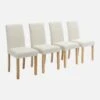 Chaise Bouclette Et Pieds Bois (lot De 4)