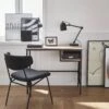 Bureau Métal Et Effet Bois Avec Casier De Rangement