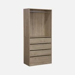 Module Dressing Avec 4 Tiroirs Et 1 Penderie Couleur : Naturel -Mobilier de maison idres4dnat cac75f9c7a45de0eb88ea82df280eb16
