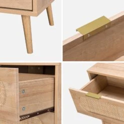 Commode Décor Bois Et Cannage Arrondi 3 Tiroirs -Mobilier de maison ievachest3d ebb008560eb5686fb23f3db6c7fc7cf8