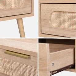 Table Basse Scandinave En Cannage Arrondi, 1 Tiroir -Mobilier de maison ievacoftable e50062cd36ae4dd9812152fb84aa0fd8