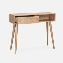 Console Scandinave Décor Bois Et Cannage Arrondi 8 Console Scandinave Décor Bois Et Cannage Arrondi -Mobilier de maison ievaconsole 9811e16270c793524c44ff9912b6c94e