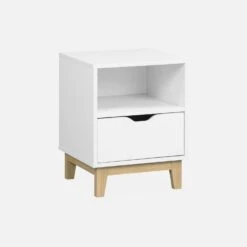 Table De Chevet Effet Bois Pieds Bois 1 Tiroir -Mobilier de maison ifkbedside bd8c70cff36ba02812b45dc8e9e076ae