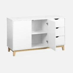 Buffet Effet Bois Pieds Bois 2 Portes 120 Cm -Mobilier de maison ifkbuffet bff1a0ddec7edd748aa39335fae269ef