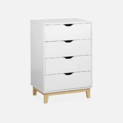 Commode Effet Bois Pieds Bois 4 Tiroirs -Mobilier de maison ifkchest4d 229907794f4a4907b3a6a7fc21ea3335