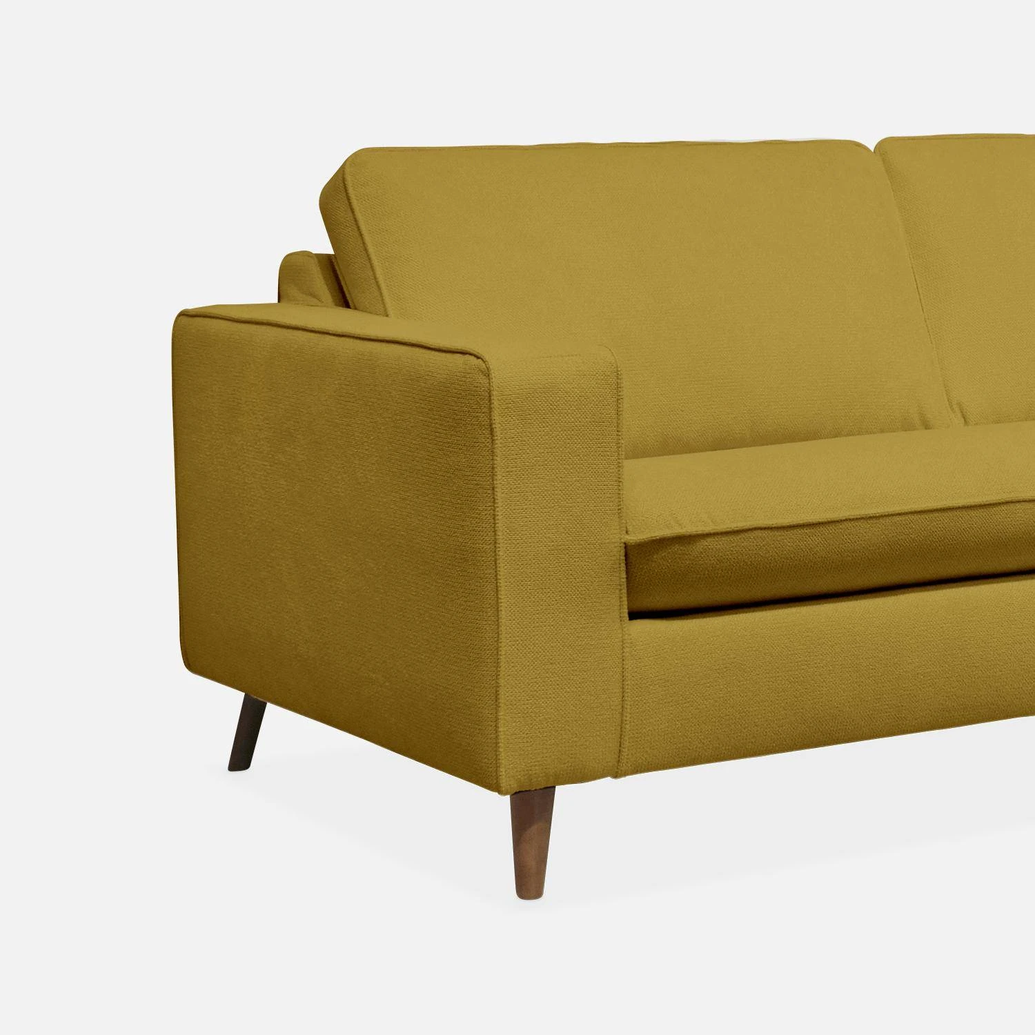 Canapé Lit Convertible 3 Places Avec Matelas 12cm - Fabriqué En France Couleur : Moutarde 8 Canapé Lit Convertible 3 Places Avec Matelas 12cm - Fabriqué En France Couleur : Moutarde – Image 8