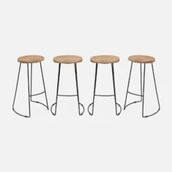 Tabouret De Bar Bois De Manguier Et Acier, Repose Pieds, 75cm (lot De 4) Couleur : Naturel 9 Tabouret De Bar Bois De Manguier Et Acier, Repose Pieds, 75cm (lot De 4) Couleur : Naturel -Mobilier de maison ijabst75x4oak e70e5bacafc9c23d85285ece6a55858e