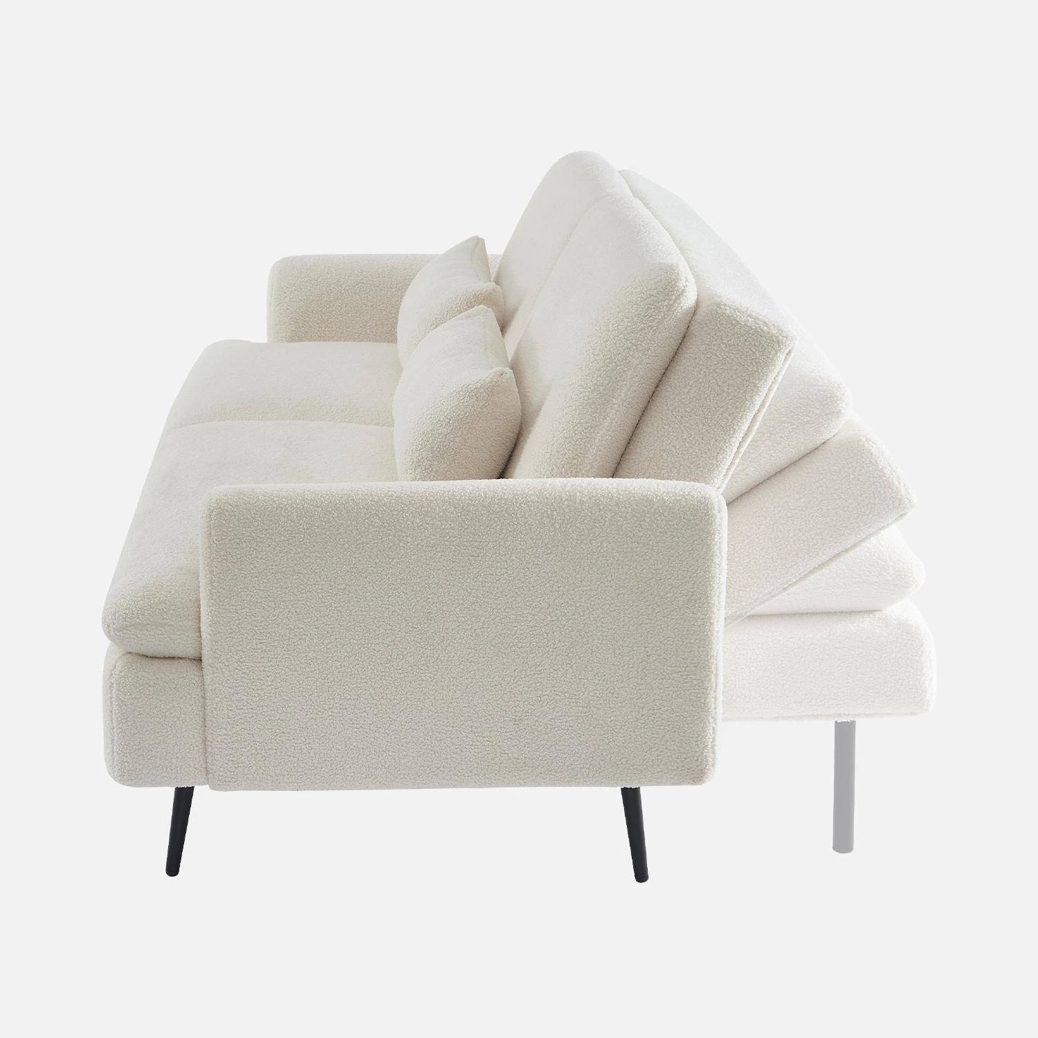 Canapé Convertible 2-3 Places Tissu Bouclette 5 Canapé Convertible 2-3 Places Tissu Bouclette – Image 5