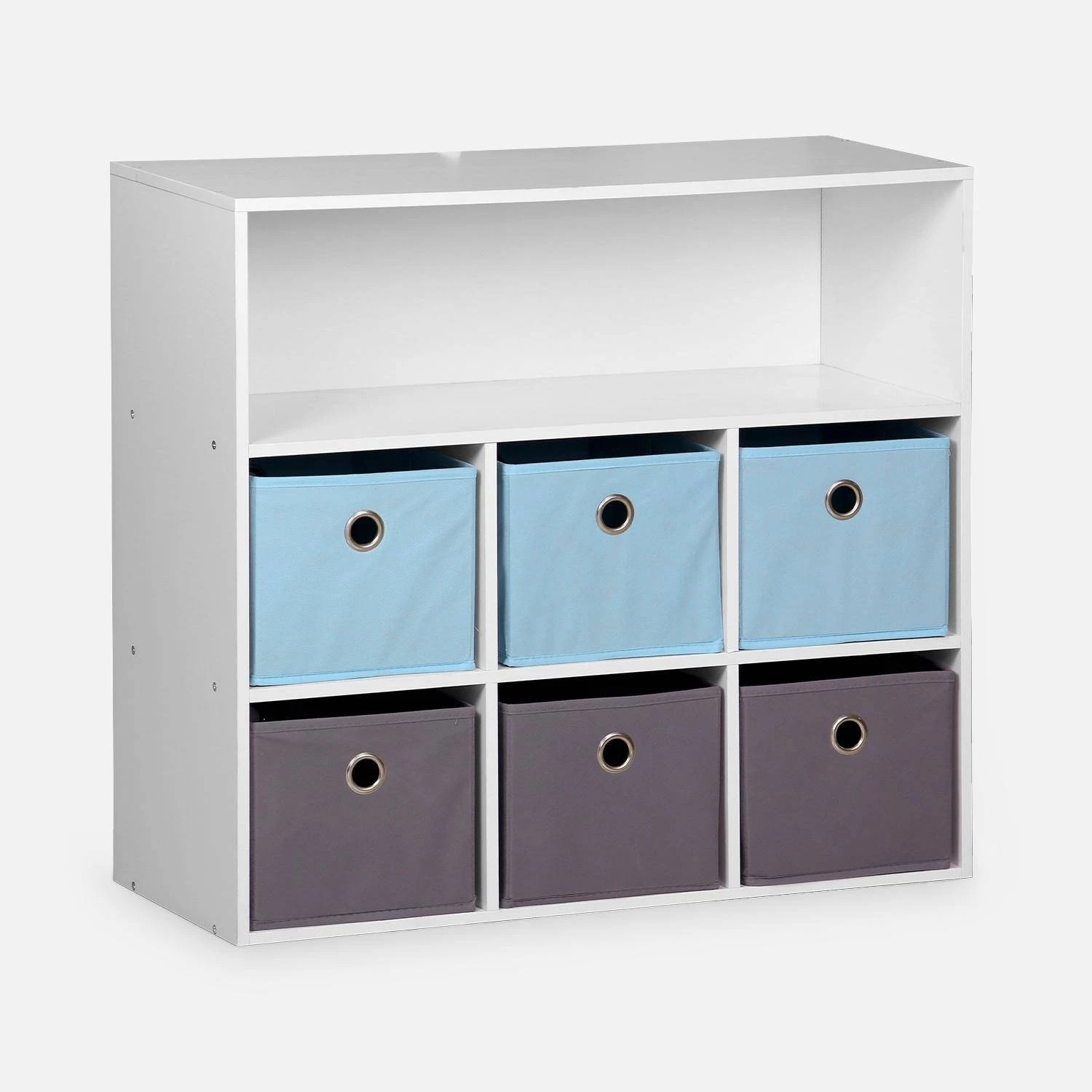 Meuble Rangement Enfant 6 Paniers Couleur : Bleu 3 Meuble Rangement Enfant 6 Paniers Couleur : Bleu – Image 3