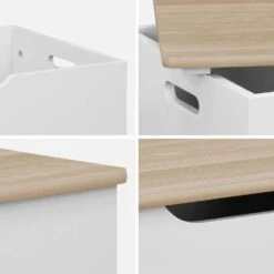 Coffre à Jouets, Couvercle Rabattable, Poignées Latérales Couleur : Blanc -Mobilier de maison ikscanditb 24ba8a8c8c11c635d9774799cedaa118