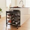 Desserte Cuisine Effet Bois à Roulettes 65 X 35 Cm Couleur : Noir