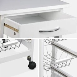 Desserte Cuisine Effet Bois à Roulettes 37 X 37 Cm -Mobilier de maison iktunitwh b172a2b0dc4f30e86418da033e2f27f3