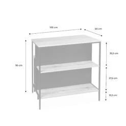 Table Haute Décor Bois Et Métal 2 étagères, 2 Tabourets -Mobilier de maison ilfbds100r2bn 50dfae8f50a585b6bc23d3317f1ae101