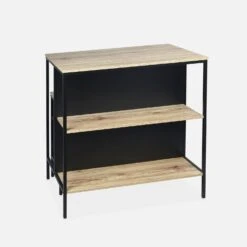 Table Haute Décor Bois Et Métal 2 étagères, 2 Tabourets -Mobilier de maison ilfbds100r2bn 51542ab755636c1e026b60ddd82ba5b1