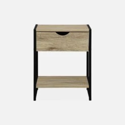 Table De Chevet Industrielle, Effet Bois Et Métal (lot De 2) -Mobilier de maison ilfbedsidex2bn 66f8e968f6a83578bfa312506e79377e