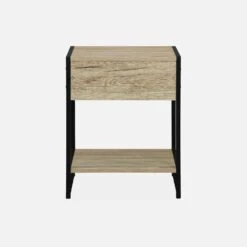 Table De Chevet Industrielle, Effet Bois Et Métal (lot De 2) -Mobilier de maison ilfbedsidex2bn ffa513b3c5f25e95b3b5f46064af68e7