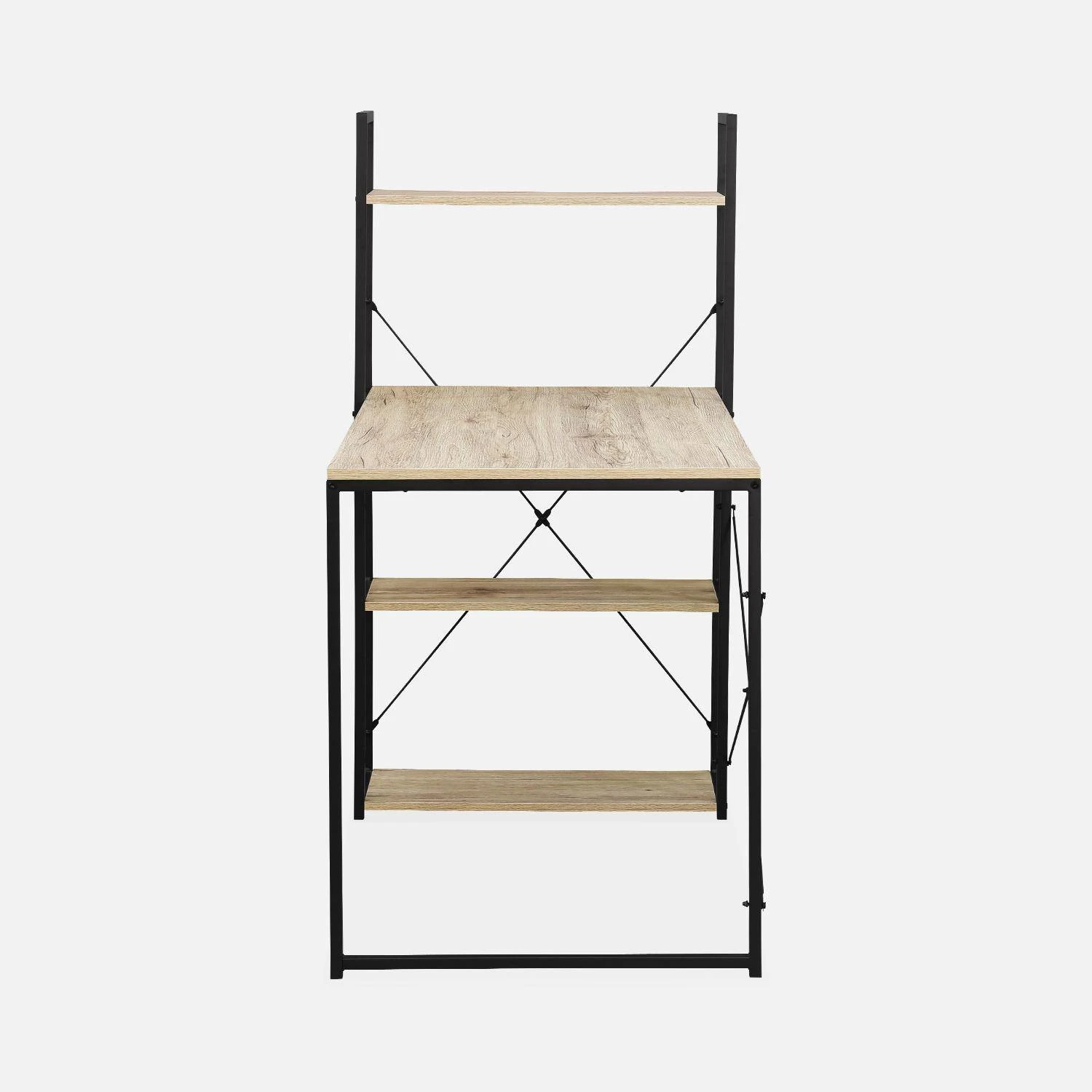 Bureau Bibliothèque Effet Bois Avec étagères 7 Bureau Bibliothèque Effet Bois Avec étagères – Image 7