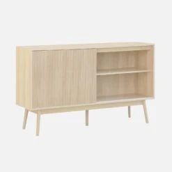 Buffet Scandinave Effet Bois 2 Portes 150 Cm Couleur : Bois Clair -Mobilier de maison ilinbuffetl 829c68c3917c185c556a6843a977716b