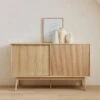 Buffet Scandinave Effet Bois 2 Portes 150 Cm Couleur : Bois Clair