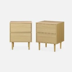 Table De Chevet Effet Bois Naturel (lot De 2) Couleur : Naturel -Mobilier de maison imkbedsidex2wd 761d1d83dc32b40404bb8044ebbc5e73