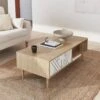 Table Basse Effet Bois Naturel Couleur : Blanc