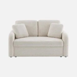 Canapé 2 Places Bouclettes Blanches, Lignes Arrondies -Mobilier de maison imlsofa2boucl 2d4520e62ba3121fda61edad4fdc5485