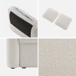 Canapé 2 Places Bouclettes Blanches, Lignes Arrondies -Mobilier de maison imlsofa2boucl 77d26f59e16eb9a57e80aaa43450ec65