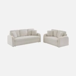 Canapé 2 Places Bouclettes Blanches, Lignes Arrondies -Mobilier de maison imlsofa2boucl fe22f50bd43aeef5206ad0d537478a4f