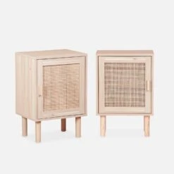 Lot De 2 Tables De Chevet En Cannage -Mobilier de maison inatbedsidex2 75d92f09d472d4acebc4f80038734517