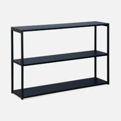 Etagère Bibliothèque Industrielle Basse Métal Noir 3 Niveaux 8 Etagère Bibliothèque Industrielle Basse Métal Noir 3 Niveaux -Mobilier de maison indubkc120bk be06df6b831c24f8f36fc62ff1aeda6f