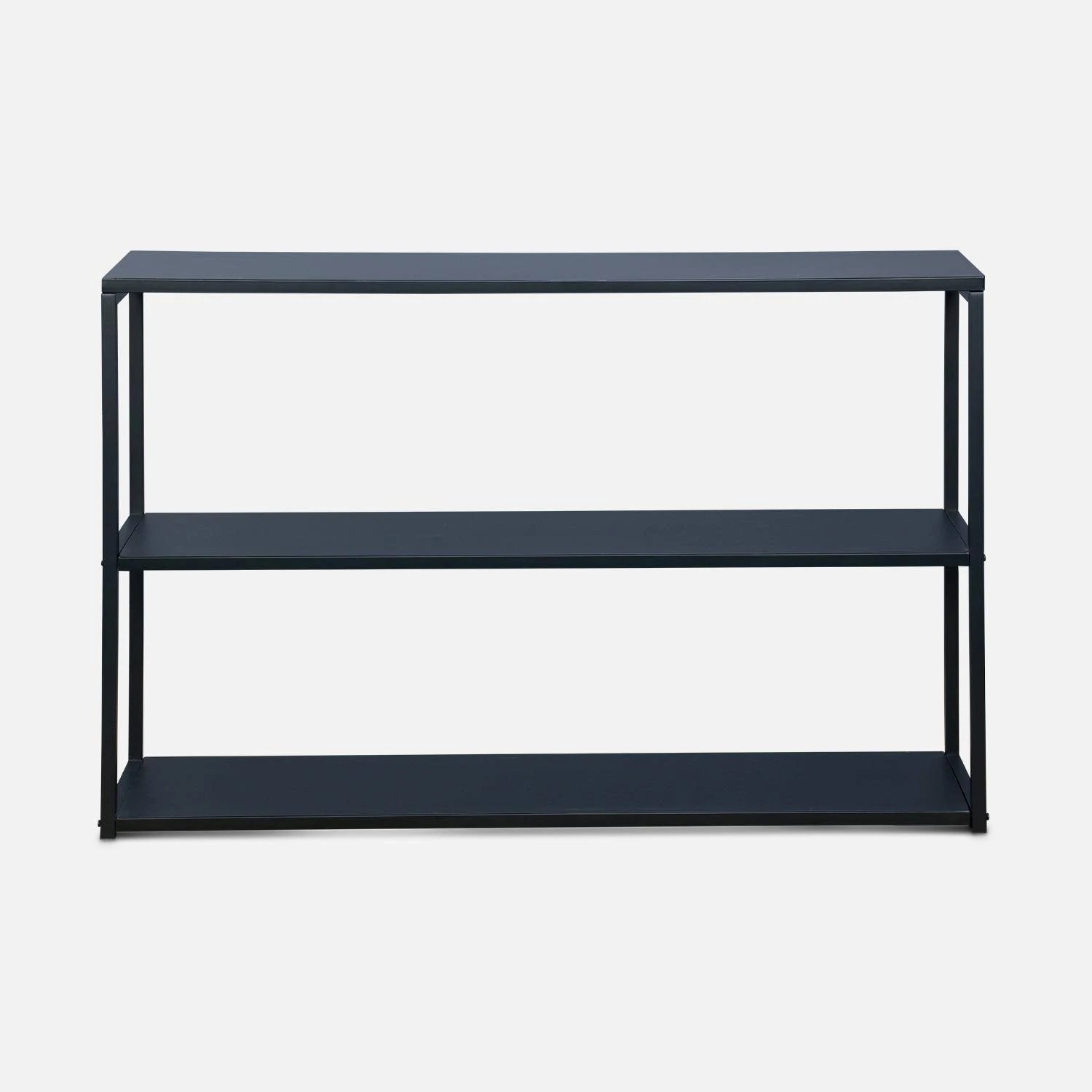 Etagère Bibliothèque Industrielle Basse Métal Noir 3 Niveaux 4 Etagère Bibliothèque Industrielle Basse Métal Noir 3 Niveaux – Image 4