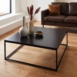 Table Basse En Métal Noir Mat