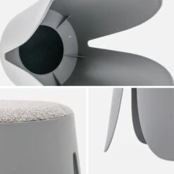 Set De 4 Tabourets Empilables Bouclette Texturée Couleur : Gris Clair -Mobilier de maison inikstx4bcllg 5373207f54409b3551a46fb2688bafec