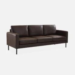 Canapé 3 Places Simili Cuir Microfibres Pieds Métal -Mobilier de maison inysofa3pumfbn ad32dc12a7aa5b1dd5b1654ea6126960