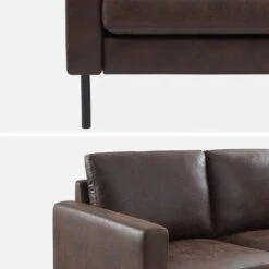 Canapé 3 Places Simili Cuir Microfibres Pieds Métal -Mobilier de maison inysofa3pumfbn d9e0a6a25a2a0bd44d9ab7d5bcf2c748