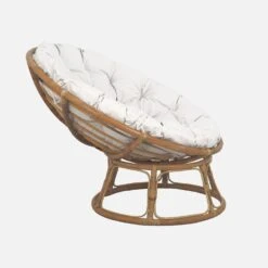 Fauteuil Papasan En Rotin Avec Coussin Ø113cm -Mobilier de maison ipalchr113nat 47a117a9b1217f46c40466cfc19e891d