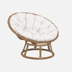 Fauteuil Papasan En Rotin Avec Coussin Ø113cm -Mobilier de maison ipalchr113nat d2fa937f7ae3f99fae9f252888a9a22e