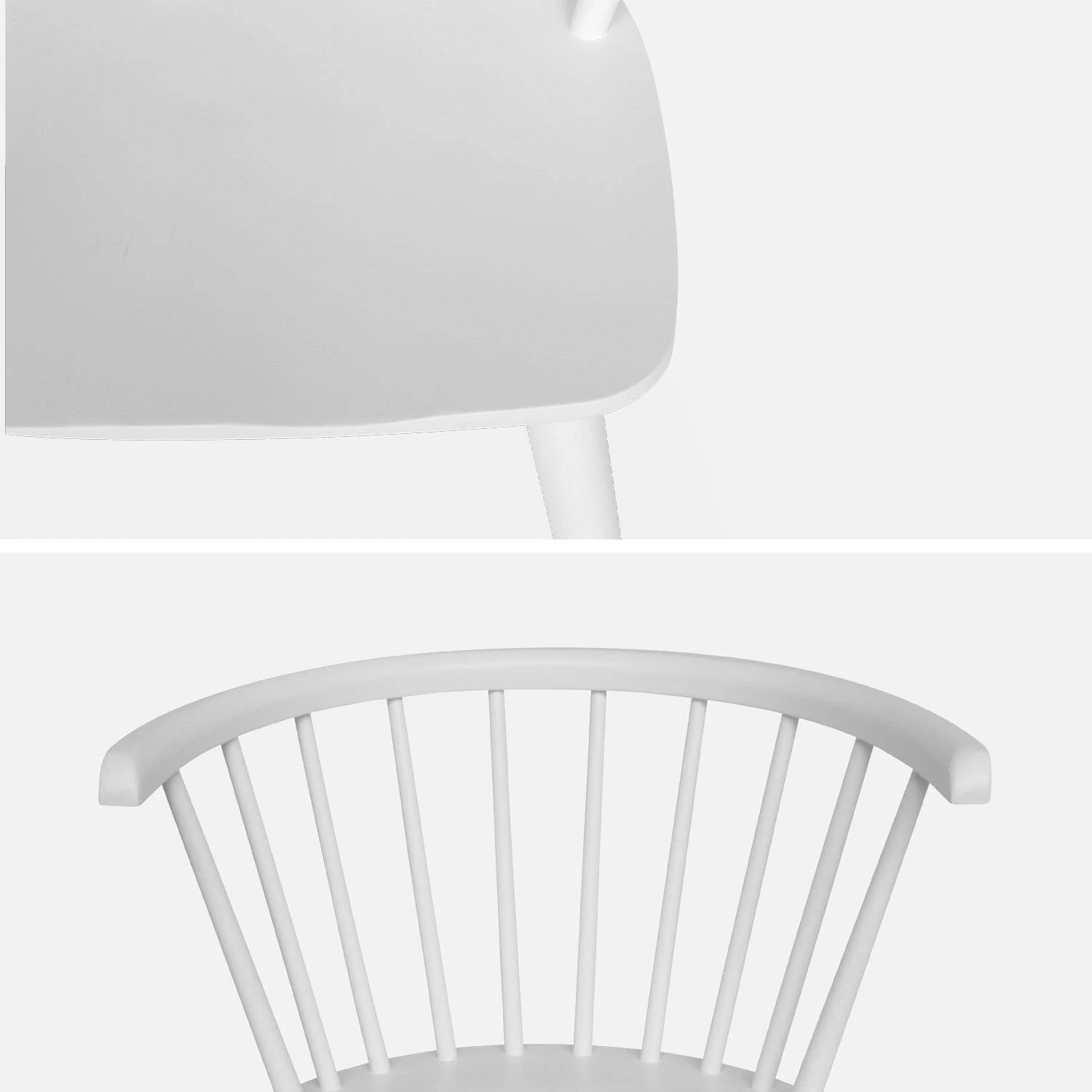 Chaise à Barreaux En Bois Et Contreplaqué (lot De 2) Couleur : Blanc 6 Chaise à Barreaux En Bois Et Contreplaqué (lot De 2) Couleur : Blanc – Image 6