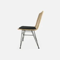 Chaise Métal Et Rotin Naturel (lot De 2) Couleur : Noir -Mobilier de maison irawchrbkx2 83ea1c776af416c863dd6fd05d80a6af