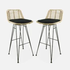 Tabouret De Bar Métal Et Rotin 75cm (lot De 2) Couleur : Noir 13 Tabouret De Bar Métal Et Rotin 75cm (lot De 2) Couleur : Noir -Mobilier de maison irawsto75bkx2 0851d35af64d6bd92cb0b35c9456db5b