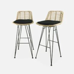 Tabouret De Bar Métal Et Rotin 75cm (lot De 2) Couleur : Noir 12 Tabouret De Bar Métal Et Rotin 75cm (lot De 2) Couleur : Noir -Mobilier de maison irawsto75bkx2 7d24e2a78299dc714f16e4ad235b9358