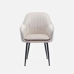 Fauteuil Velours Et Pieds Métal Couleur : Blanc Cassé -Mobilier de maison isharmvvofwh 4167fcea5f0715b113595a616bc1fcbe