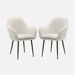 Fauteuil Bouclette Et Pieds Métal (lot De 2) -Mobilier de maison isharmx2boucl f48336a12122b5859f2665e1a6bfa7d3