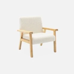 Fauteuil Scandinave Enfant Bois D'hévéa Couleur : Blanc